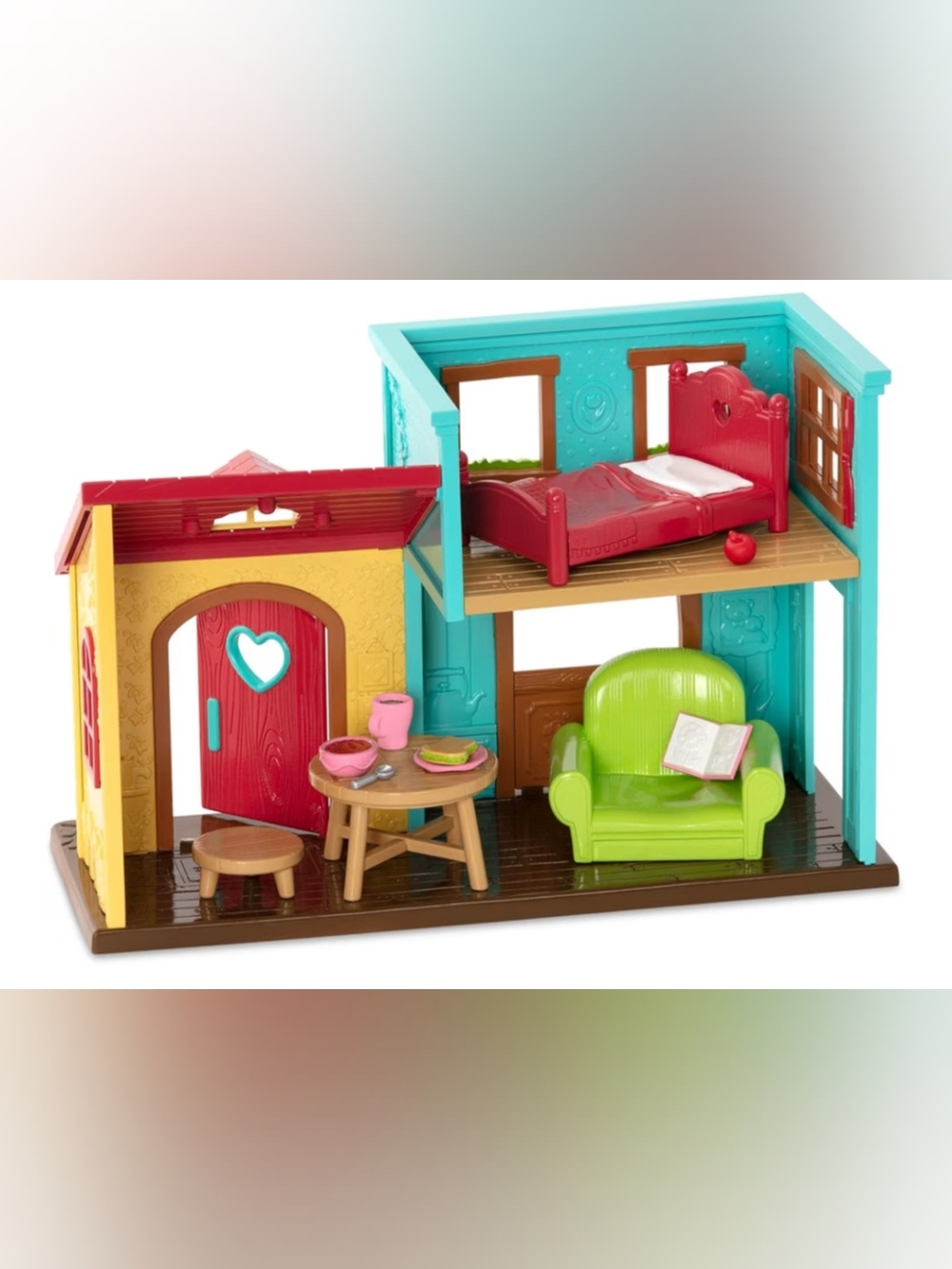 New Li'l Woodzeez Honeysuckle Hillside Cottage Dollhouse Playset